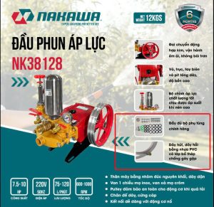 Đầu xịt áp lực NAKAWA NK-38128 7HP - Hình ảnh 3